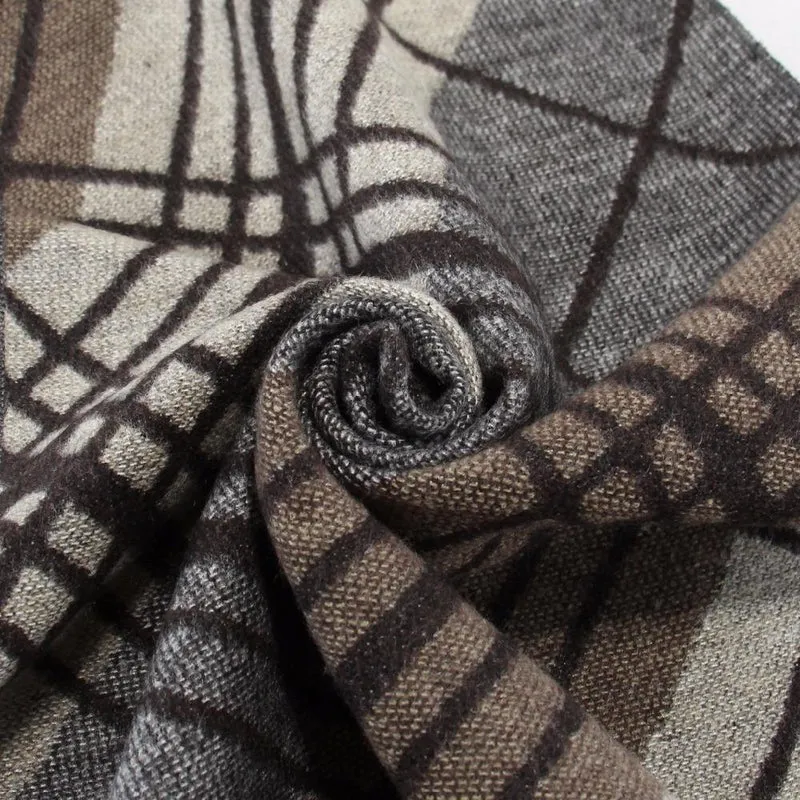 Männer Schal Baumwolle Quaste Doppel Feine Streifen Plaid Schals Männer Winter Neue Mode Gestreiften Schal für Männer Wraps