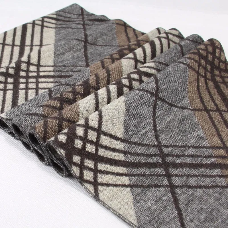 Männer Schal Baumwolle Quaste Doppel Feine Streifen Plaid Schals Männer Winter Neue Mode Gestreiften Schal für Männer Wraps