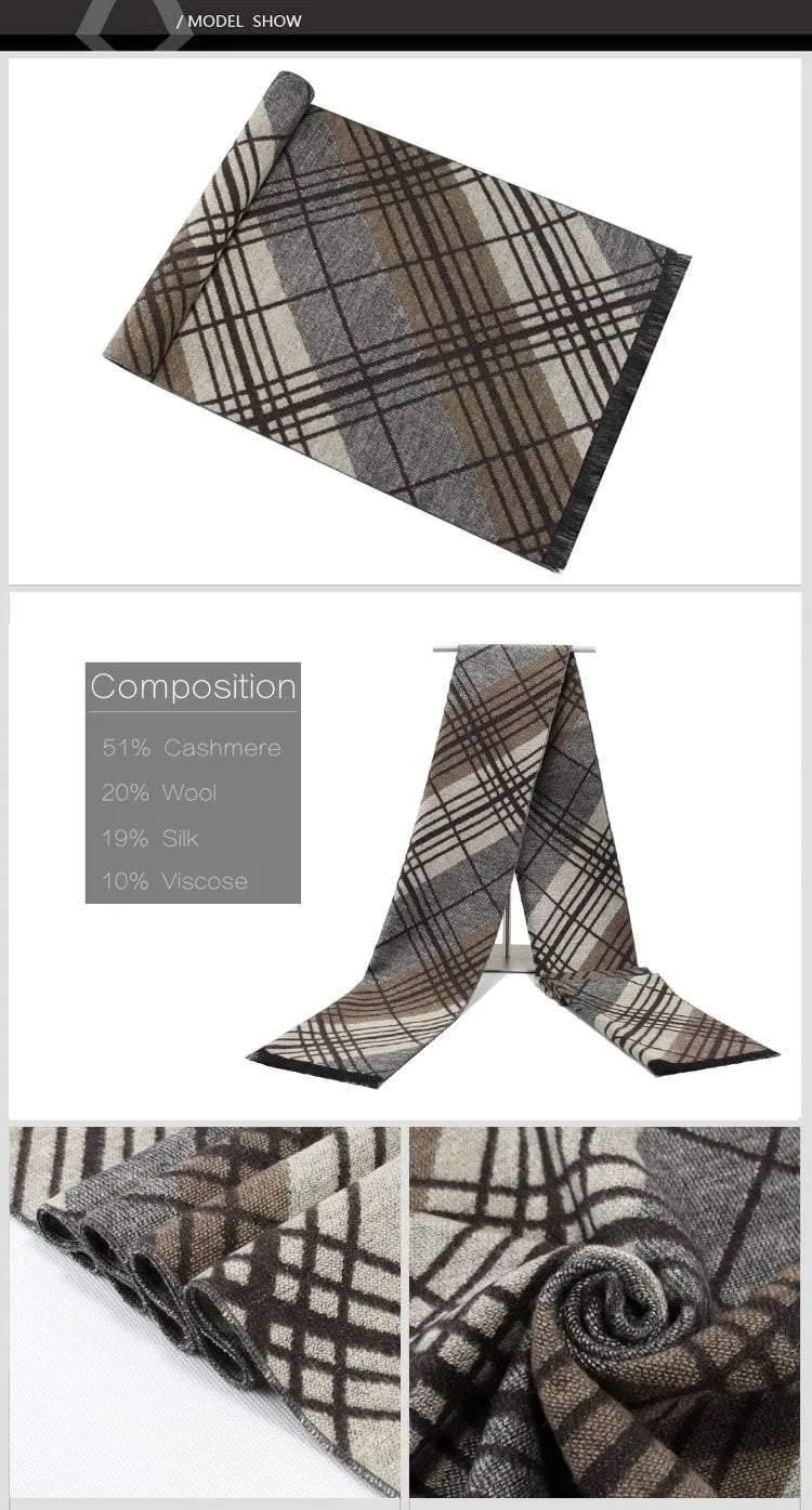 Männer Schal Baumwolle Quaste Doppel Feine Streifen Plaid Schals Männer Winter Neue Mode Gestreiften Schal für Männer Wraps