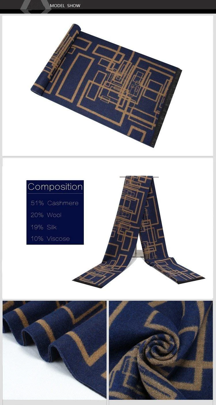 Men Classic Cashmere Geometric Schal Winter Warm Soft Tassel fashion Schal Wrap Schal