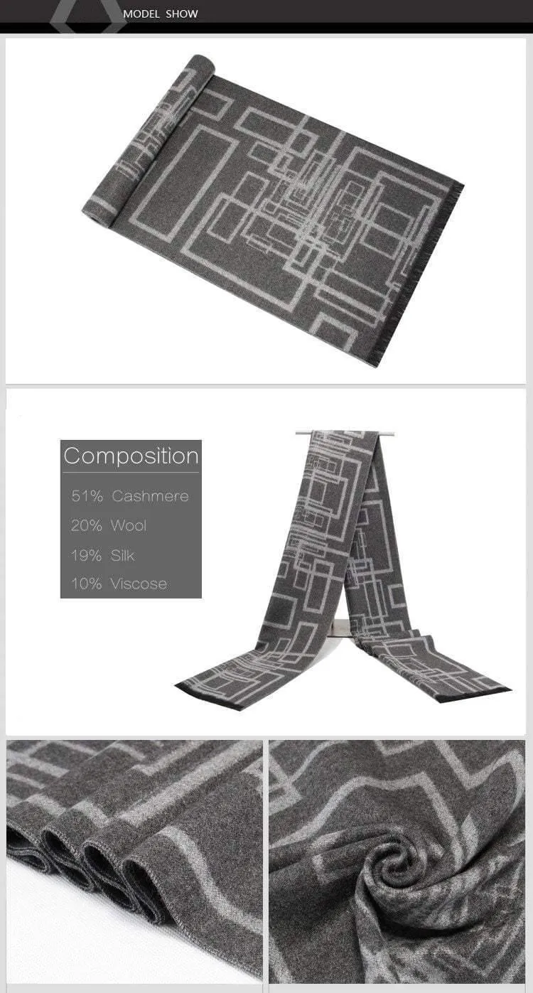Men Classic Cashmere Geometric Schal Winter Warm Soft Tassel fashion Schal Wrap Schal