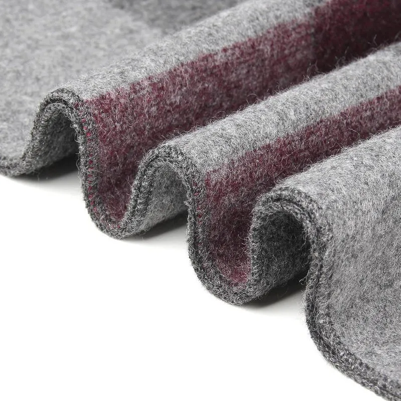 Winterschal für Herren, Vintage, weich, schwarz, gestreift, Luxusschal, warmer Schal, Kaschmirimitat