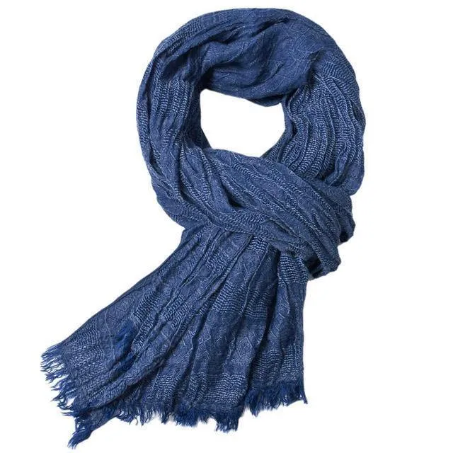 Männer Viskose Solide Chevron Langer Schal Weiche Winter Sommer Krepp Mode Dünne Schal Herbst