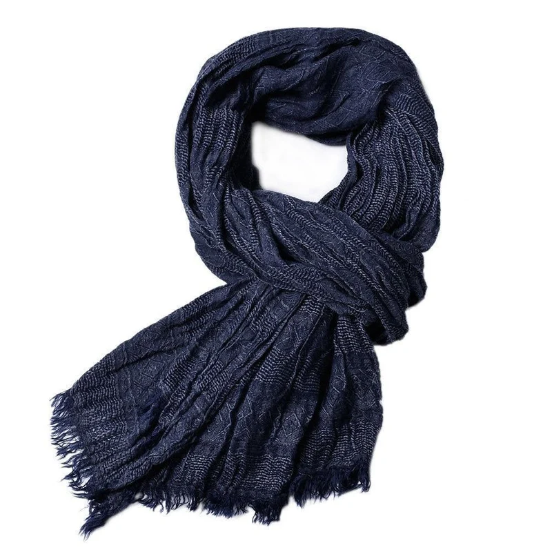 Männer Viskose Solide Chevron Langer Schal Weiche Winter Sommer Krepp Mode Dünne Schal Herbst