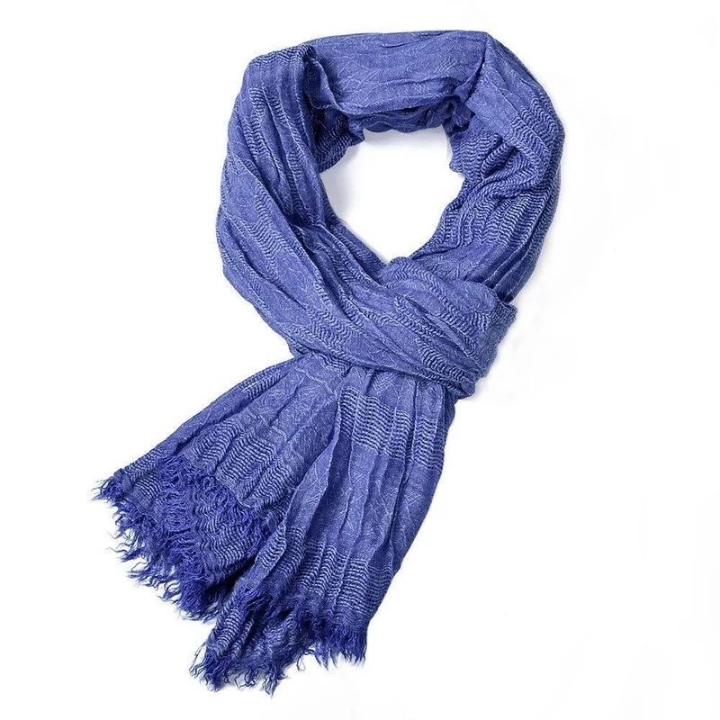 Männer Viskose Solide Chevron Langer Schal Weiche Winter Sommer Krepp Mode Dünne Schal Herbst