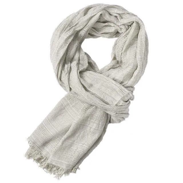 Männer Viskose Solide Chevron Langer Schal Weiche Winter Sommer Krepp Mode Dünne Schal Herbst