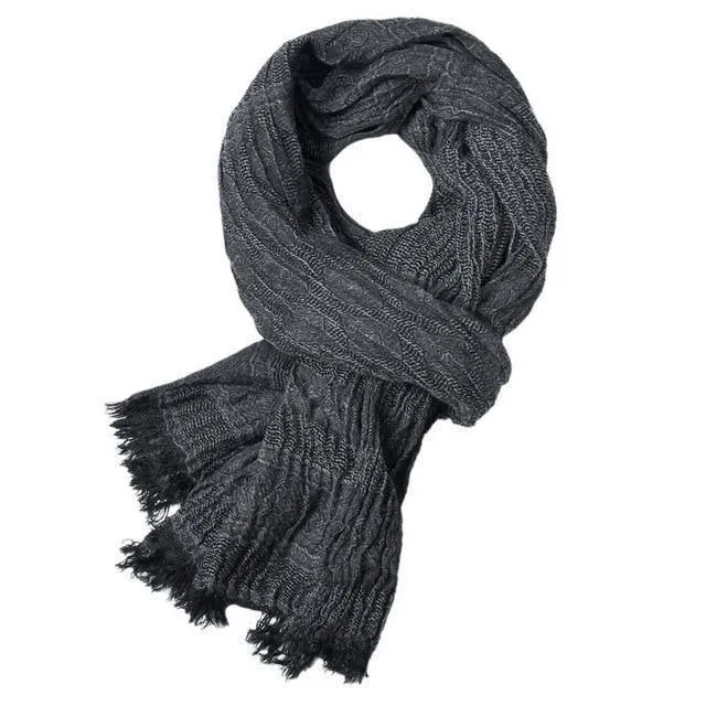 Männer Viskose Solide Chevron Langer Schal Weiche Winter Sommer Krepp Mode Dünne Schal Herbst