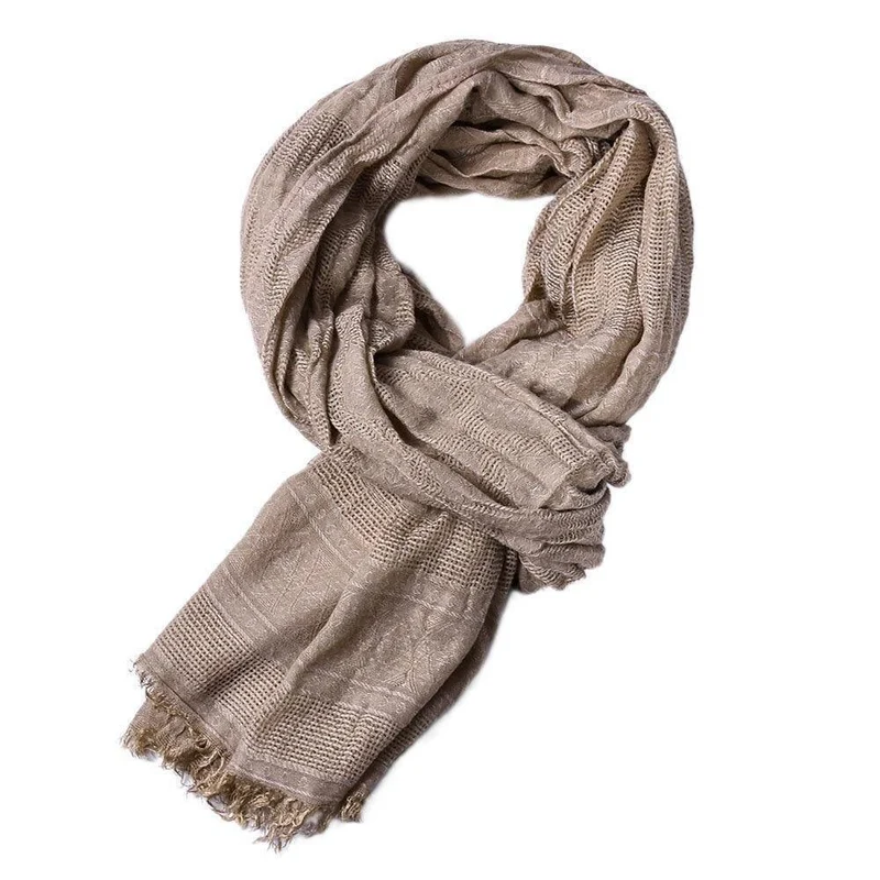 Männer Viskose Solide Chevron Langer Schal Weiche Winter Sommer Krepp Mode Dünne Schal Herbst