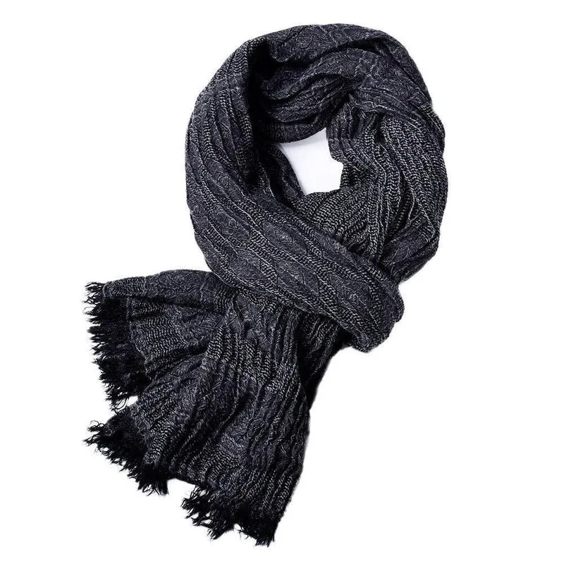 Männer Viskose Solide Chevron Langer Schal Weiche Winter Sommer Krepp Mode Dünne Schal Herbst