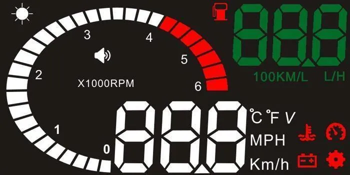X6 3-Zoll-Auto-HUD-Head-Up-Display OBD2 II Universal-Überdrehzahl-Warnsystem Projektor Windschutzscheibe Auto Elektronischer Spannungsalarm