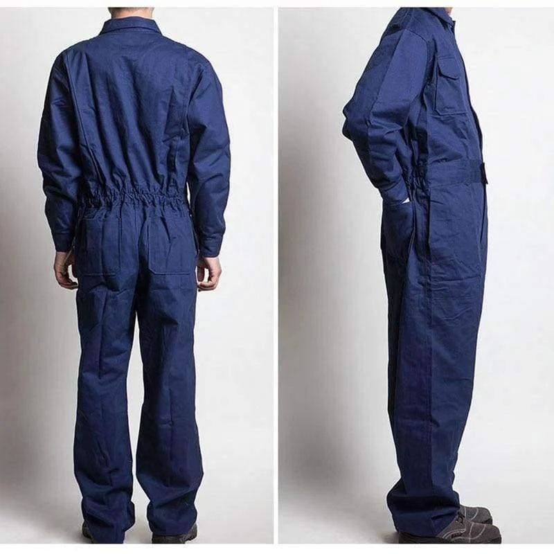 Herren-Arbeitsoverall, langärmelig, Arbeitsoverall, bequeme Baumwolle, Arbeitskleidung, Arbeitskleidung, Mechaniker, Autoreparatur, Übergröße M-4XL
