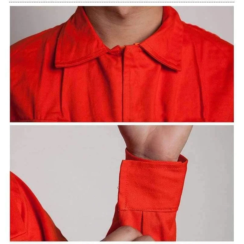 Herren-Arbeitsoverall, langärmelig, Arbeitsoverall, bequeme Baumwolle, Arbeitskleidung, Arbeitskleidung, Mechaniker, Autoreparatur, Übergröße M-4XL
