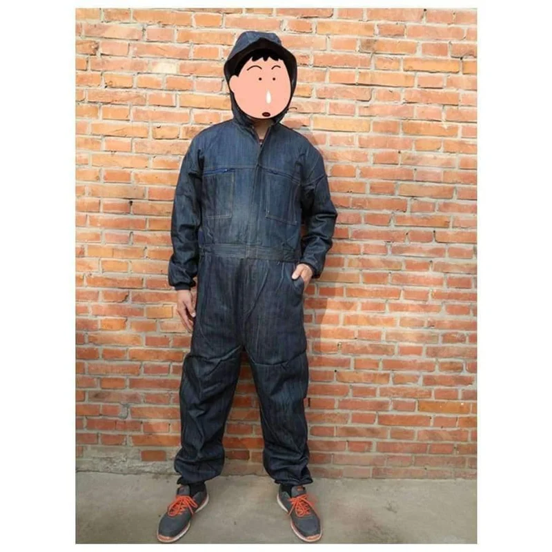 Männer Arbeitskleidung Langarm Denim Overall Hochwertige Verschleißfestigkeit Overalls Mechaniker Maschine Autoreparatur Arbeitsuniform