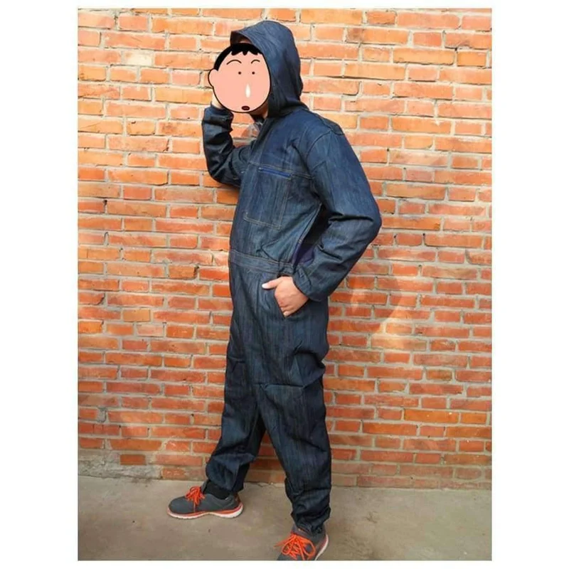 Männer Arbeitskleidung Langarm Denim Overall Hochwertige Verschleißfestigkeit Overalls Mechaniker Maschine Autoreparatur Arbeitsuniform