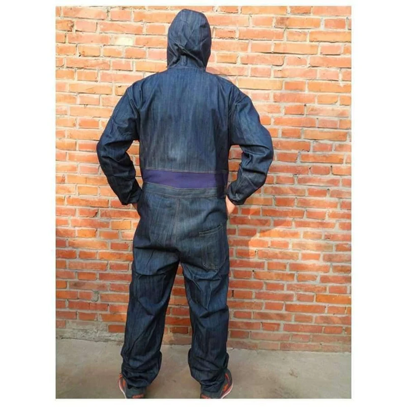 Männer Arbeitskleidung Langarm Denim Overall Hochwertige Verschleißfestigkeit Overalls Mechaniker Maschine Autoreparatur Arbeitsuniform
