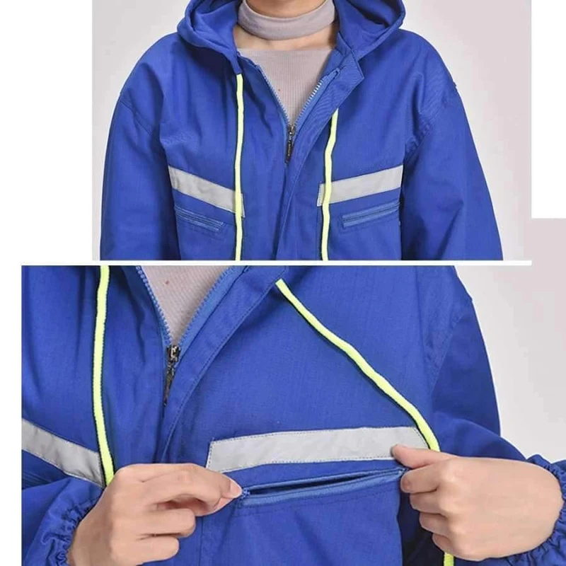 Männer Frauen Overalls Langarm Mit Kapuze Reflektierende Streifen Overalls Auto Reparatur Technik Spray Farbe Arbeitskleidung Arbeits Uniformen