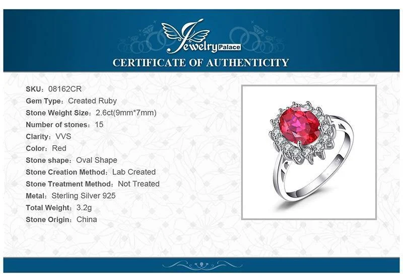 Verlobungshochzeit Erstellt Red Ruby Ring Set Pure Solid Echte 925 Sterling Silber Schmuck