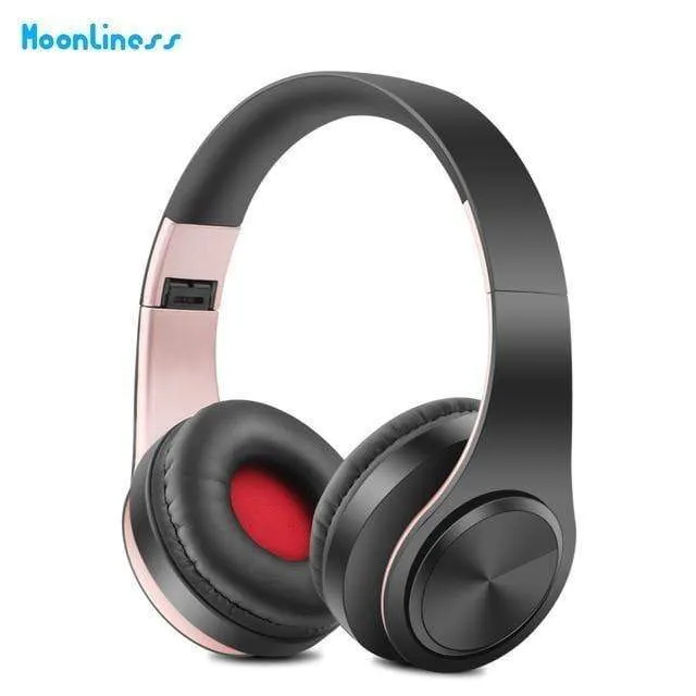 Drahtlose Kopfhörer Bluetooth Stereo Faltbarer Kopfhörer Audio Mp3 Einstellbare Kopfhörer mit Mikrofon für Musik