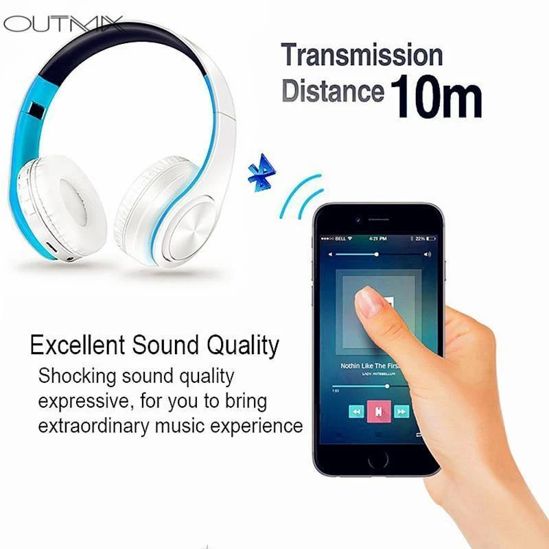 Drahtlose Kopfhörer Bluetooth Headset Faltbare Kopfhörer Einstellbar Ohrhörer Mit Mikrofon Für PC handy Mp3 SD