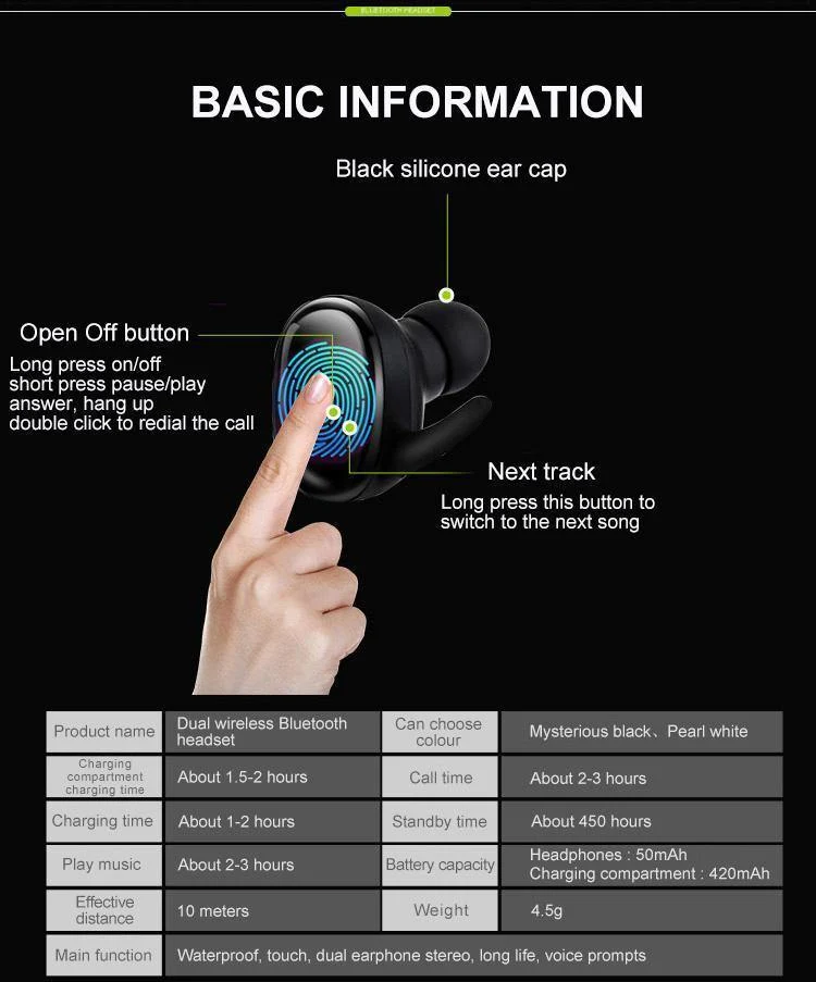 Drahtlose Mini Bluetooth Kopfhörer Für Xiaomi Huawei Mobile Stereo Ohrhörer Sport Ohr Telefon Mit Mic Tragbare Lade Box