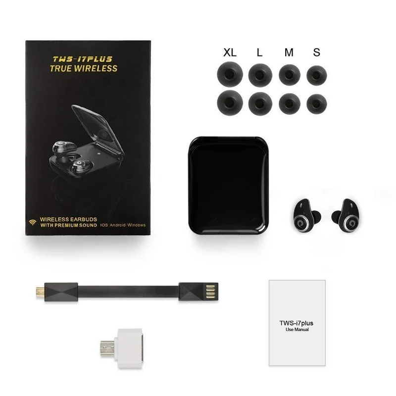 Bluetooth 5.0 Kopfhörer True Wireless EarBuds IPX7 Wasserdichtes Stereo-Headset 2000mAh Power Bank Telefonladung für iPhone 6s 7 Sony