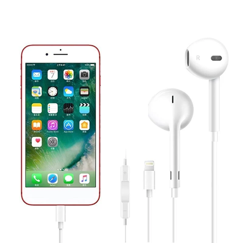 Apple Earpods mit Lightning Connector-Kopfhörern iPhone 7 Kopfhörer iPhone 8 Remote-Mikrofon