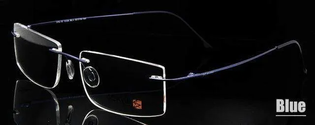 Computer Randlose Titan Brille Rahmen männer Memory Brillen Rahmen 7 Farben Quadratische Form Rezept