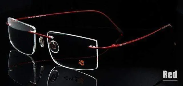 Computer Randlose Titan Brille Rahmen männer Memory Brillen Rahmen 7 Farben Quadratische Form Rezept