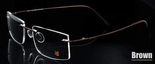 Computer Randlose Titan Brille Rahmen männer Memory Brillen Rahmen 7 Farben Quadratische Form Rezept