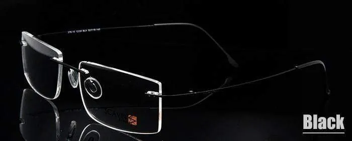 Computer Randlose Titan Brille Rahmen männer Memory Brillen Rahmen 7 Farben Quadratische Form Rezept