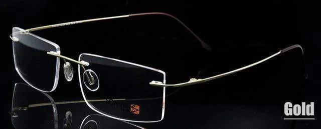 Computer Randlose Titan Brille Rahmen männer Memory Brillen Rahmen 7 Farben Quadratische Form Rezept