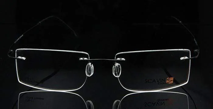 Computer Randlose Titan Brille Rahmen männer Memory Brillen Rahmen 7 Farben Quadratische Form Rezept