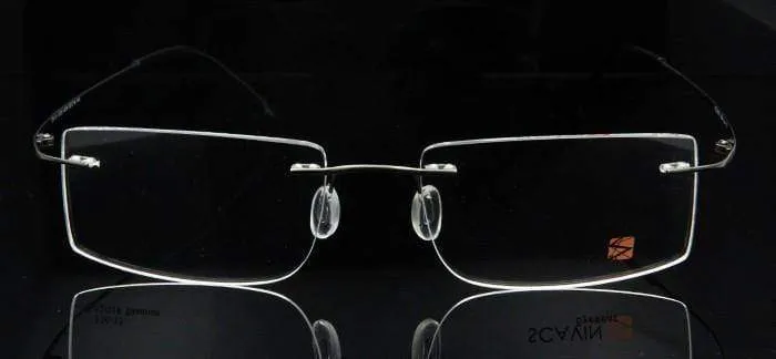 Computer Randlose Titan Brille Rahmen männer Memory Brillen Rahmen 7 Farben Quadratische Form Rezept