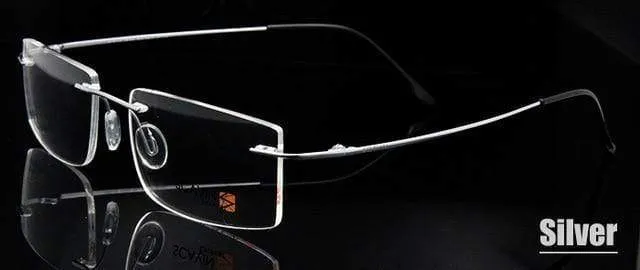 Computer Randlose Titan Brille Rahmen männer Memory Brillen Rahmen 7 Farben Quadratische Form Rezept