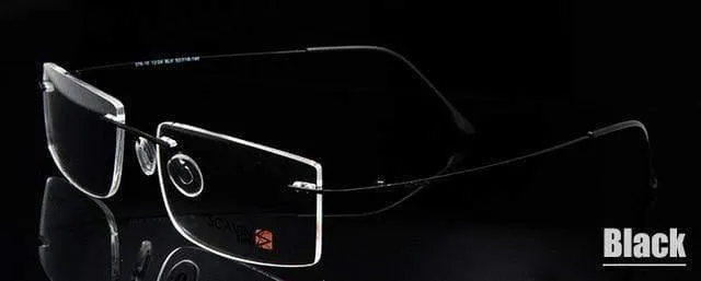Computer Randlose Titan Brille Rahmen männer Memory Brillen Rahmen 7 Farben Quadratische Form Rezept