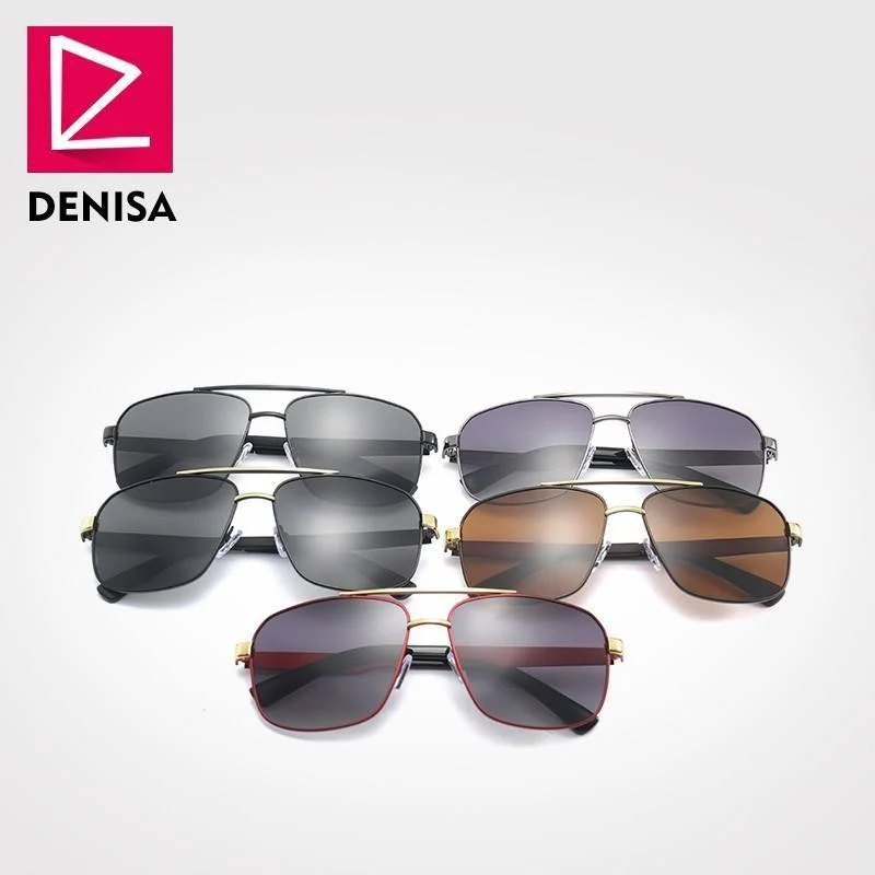 Luxus-Marken-Antireflex-Herren-Sonnenbrille, quadratische Sonnenbrille mit polarisierter Beschichtung