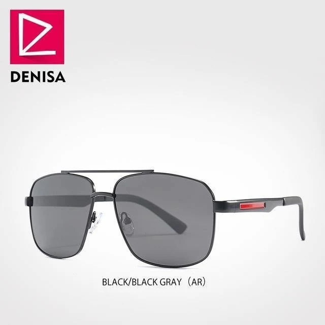 Luxus-Marken-Antireflex-Herren-Sonnenbrille, quadratische Sonnenbrille mit polarisierter Beschichtung