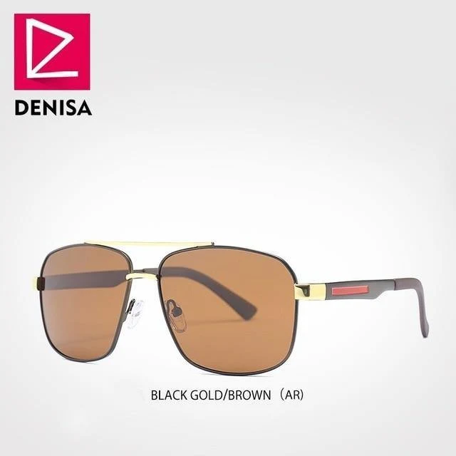 Luxus-Marken-Antireflex-Herren-Sonnenbrille, quadratische Sonnenbrille mit polarisierter Beschichtung