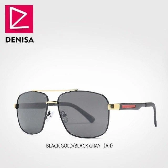 Luxus-Marken-Antireflex-Herren-Sonnenbrille, quadratische Sonnenbrille mit polarisierter Beschichtung