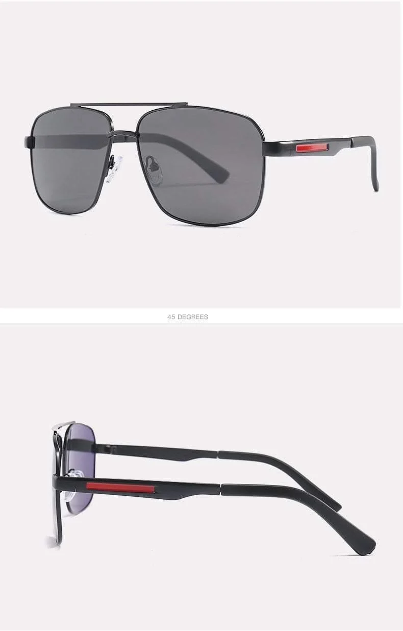 Luxus-Marken-Antireflex-Herren-Sonnenbrille, quadratische Sonnenbrille mit polarisierter Beschichtung