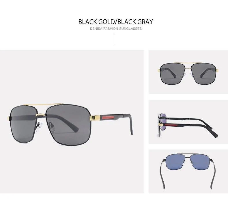 Luxus-Marken-Antireflex-Herren-Sonnenbrille, quadratische Sonnenbrille mit polarisierter Beschichtung