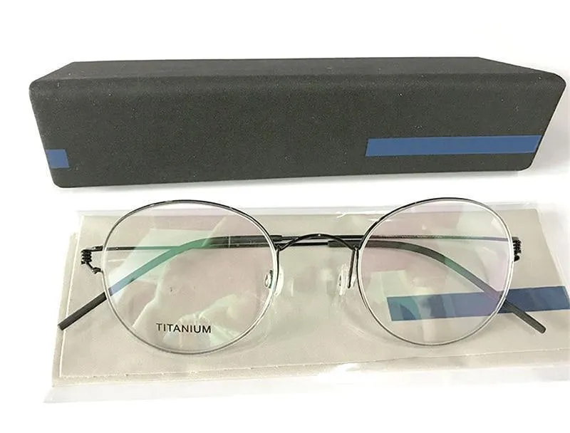 Titanbrille für Herren, schraubenlos, Business Oliver, ultraleicht, Myopie, rund, koreanischer Mond