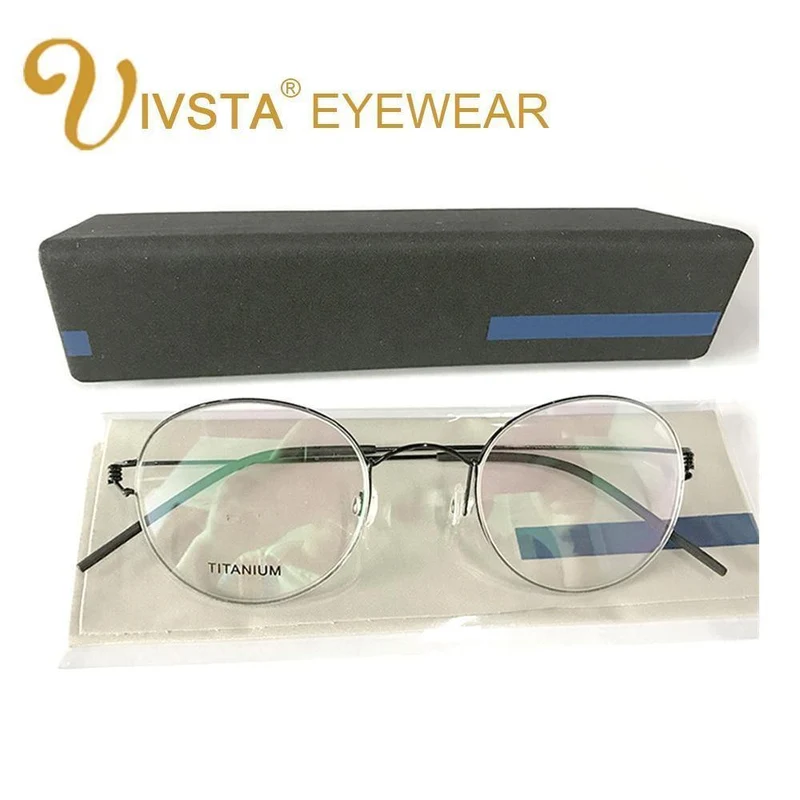 Titanbrille für Herren, schraubenlos, Business Oliver, ultraleicht, Myopie, rund, koreanischer Mond