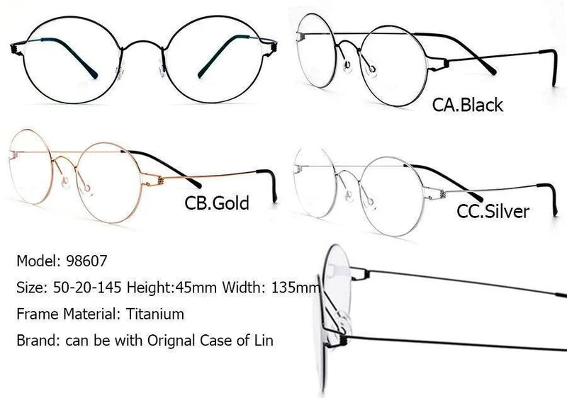 Titanbrille für Herren, schraubenlos, Business Oliver, ultraleicht, Myopie, rund, koreanischer Mond