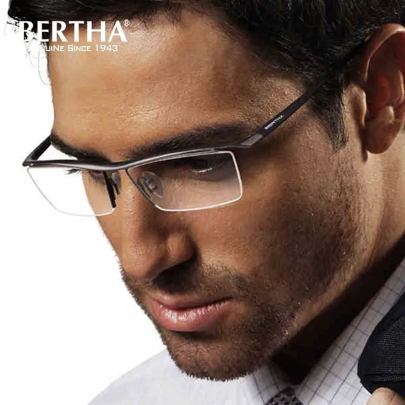 Men Z Pure Titanium Halbrand Brillen Business Optische Brillen Rahmen Korrektionsbrillen