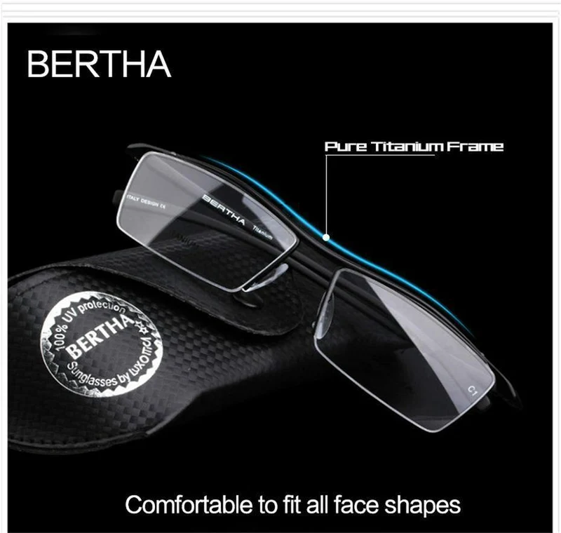 Men Z Pure Titanium Halbrand Brillen Business Optische Brillen Rahmen Korrektionsbrillen