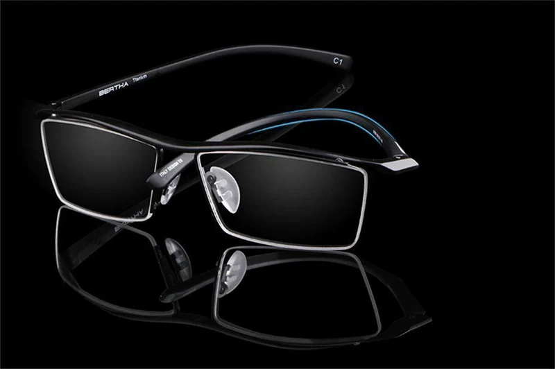 Men Z Pure Titanium Halbrand Brillen Business Optische Brillen Rahmen Korrektionsbrillen