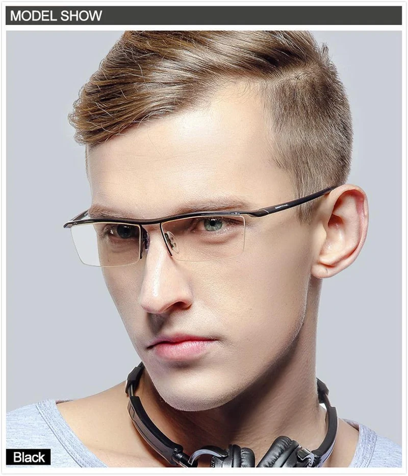 Men Z Pure Titanium Halbrand Brillen Business Optische Brillen Rahmen Korrektionsbrillen