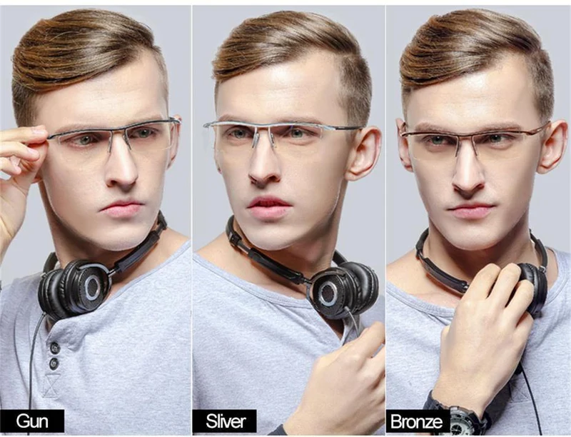 Men Z Pure Titanium Halbrand Brillen Business Optische Brillen Rahmen Korrektionsbrillen