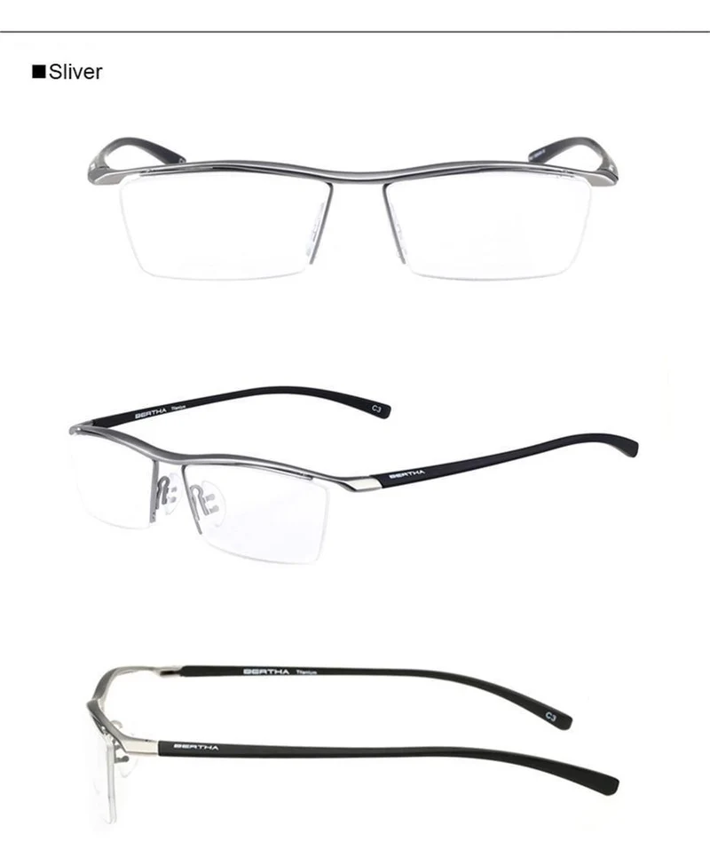 Men Z Pure Titanium Halbrand Brillen Business Optische Brillen Rahmen Korrektionsbrillen